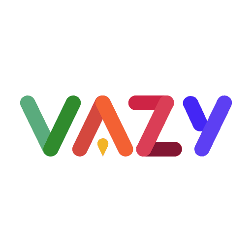 Logo de VAZY en lettres multicolores